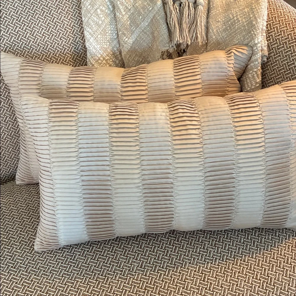 EUC WEST ELM PILLOW COVERS, 12 x 21, Taupe in color, see all detail photos